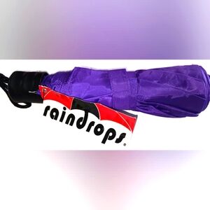Raindrops Purple Fall Compact Umbrella
